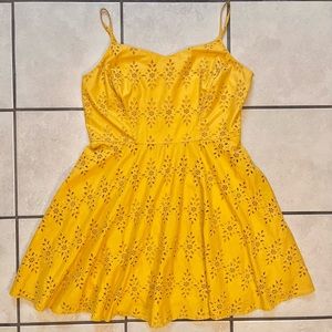 Old Navy XL Eyelet Cami Sundress Golden Mustard Yellow